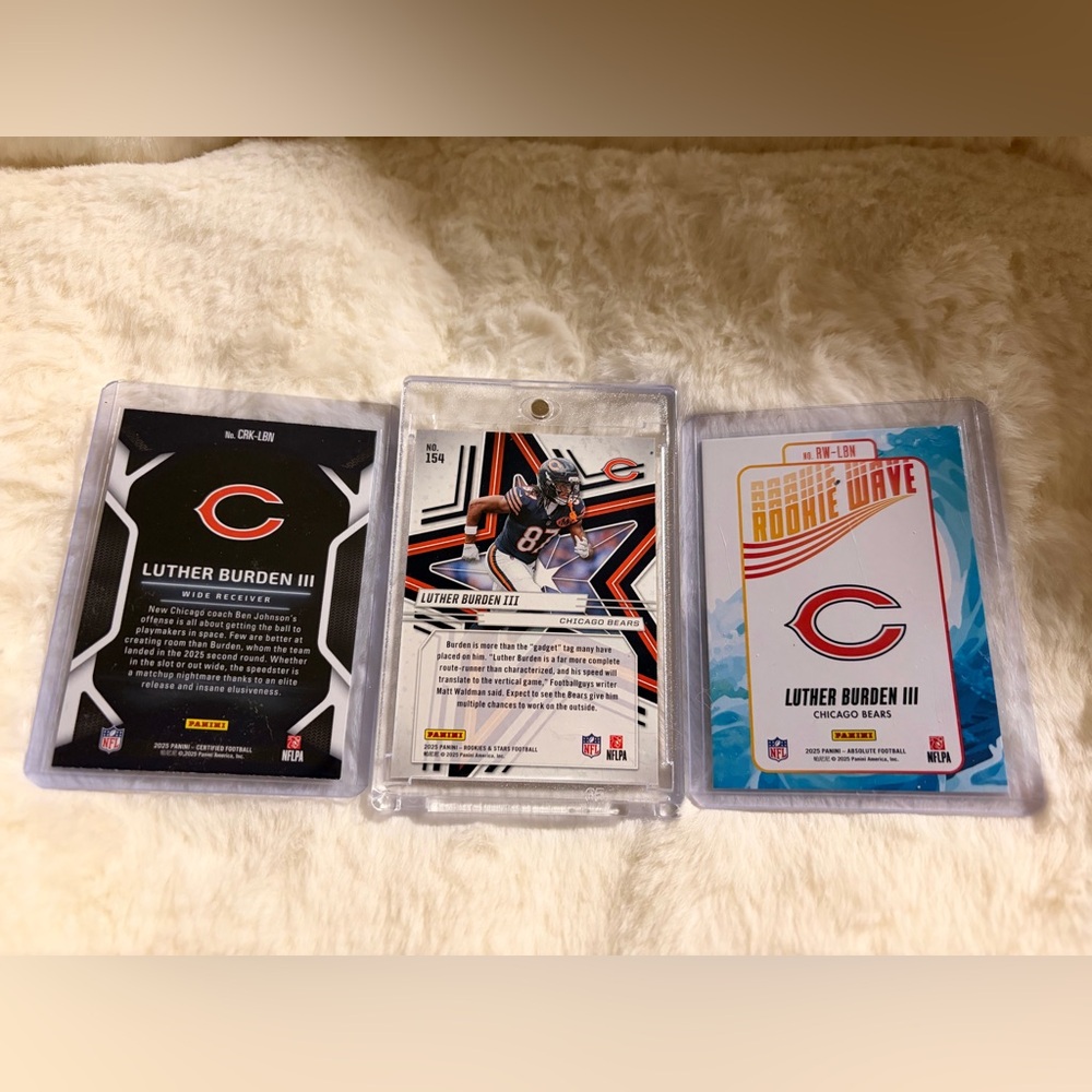 Panini Luther Burden III Chicago Bears Rookie Card Lot Certified Stars Absolute - Picture 2 of 2